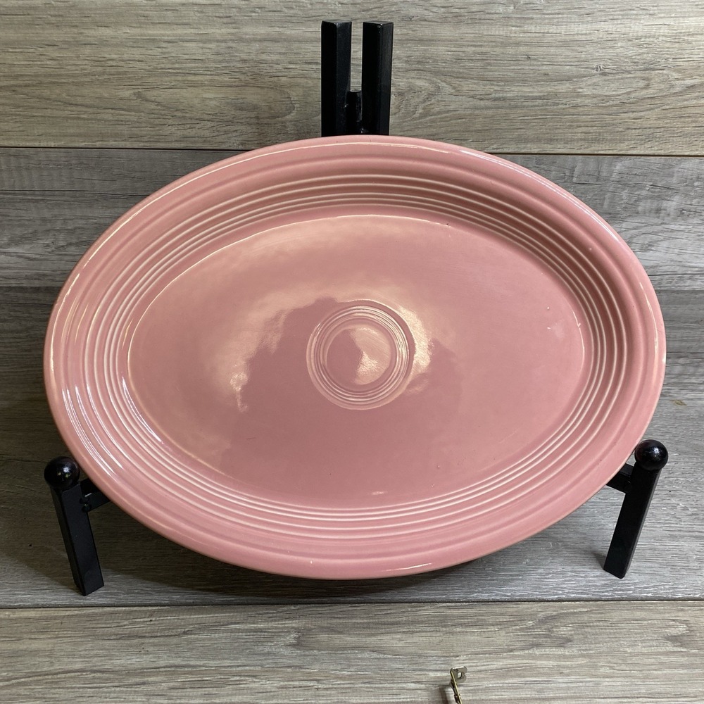 Fiesta Fiestaware Pink Rose   13 1/2 X 9 3/8 Inch Oval Platter